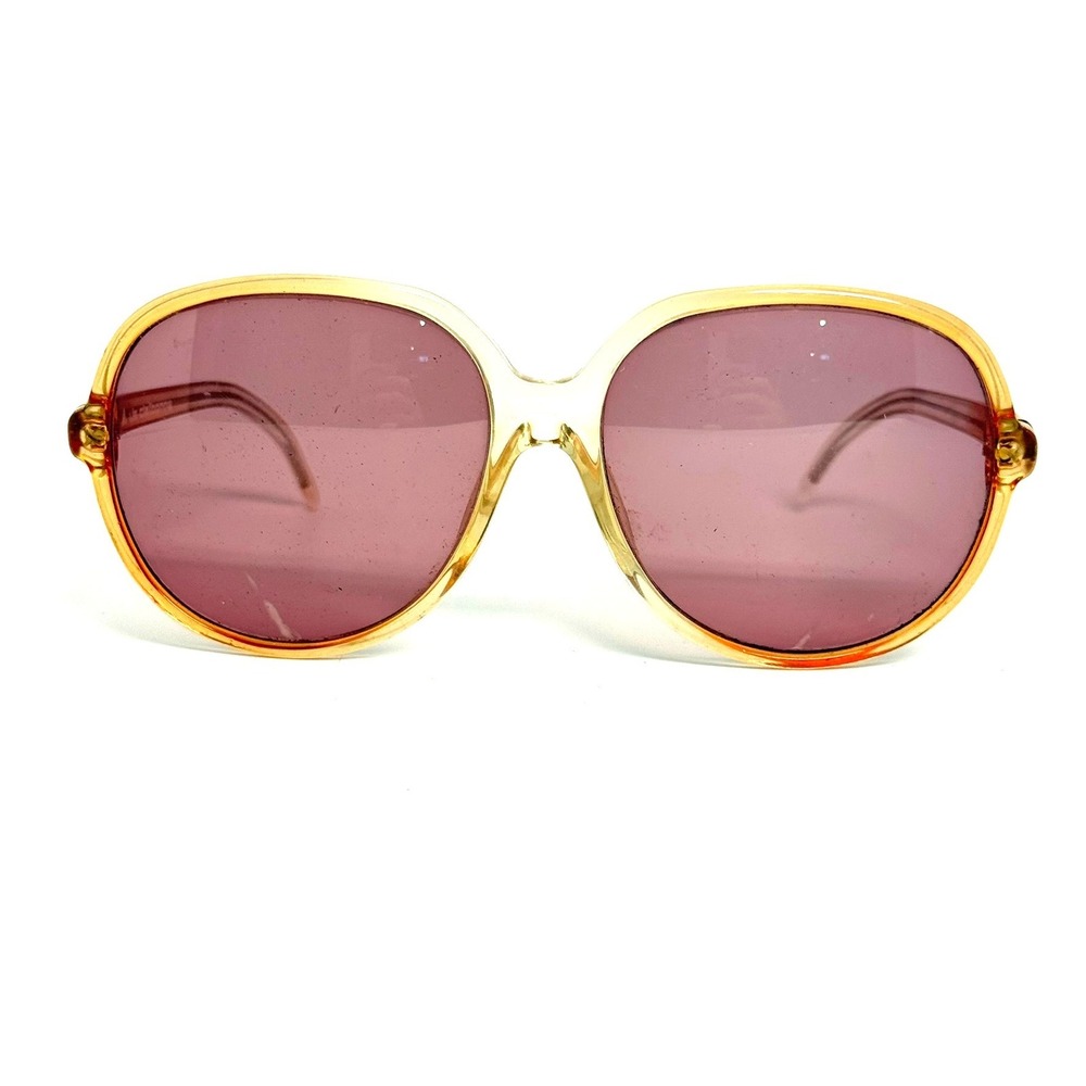 Liz Claiborne Vintage Oversized Sunglasses Peach Frame Purple Lens NO 19 CR 140